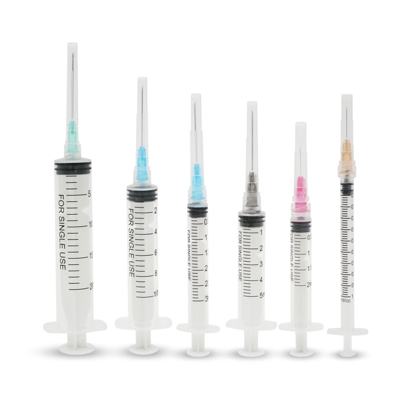 3 Part Disposable Plastic Syringe with Needle