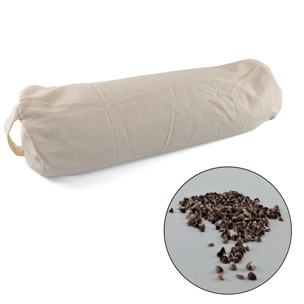 Washable Cotton Cover Buckwheat Hulls Filled Yoga Bolster