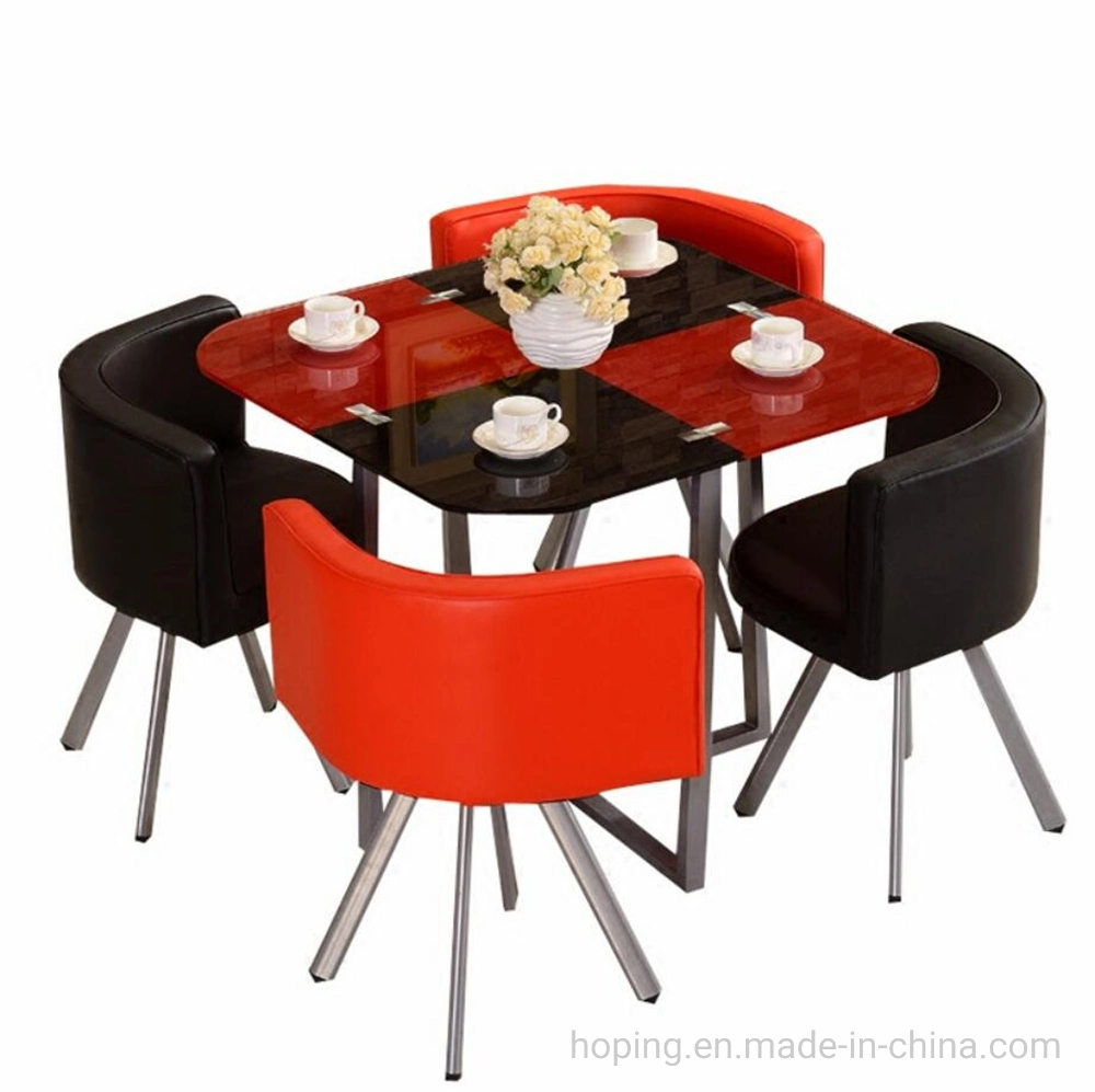 Salon moderne salle à manger Maison Meubles Metal salon 1 Table 4 sièges chaise de loisirs salle d'attente chaise de café