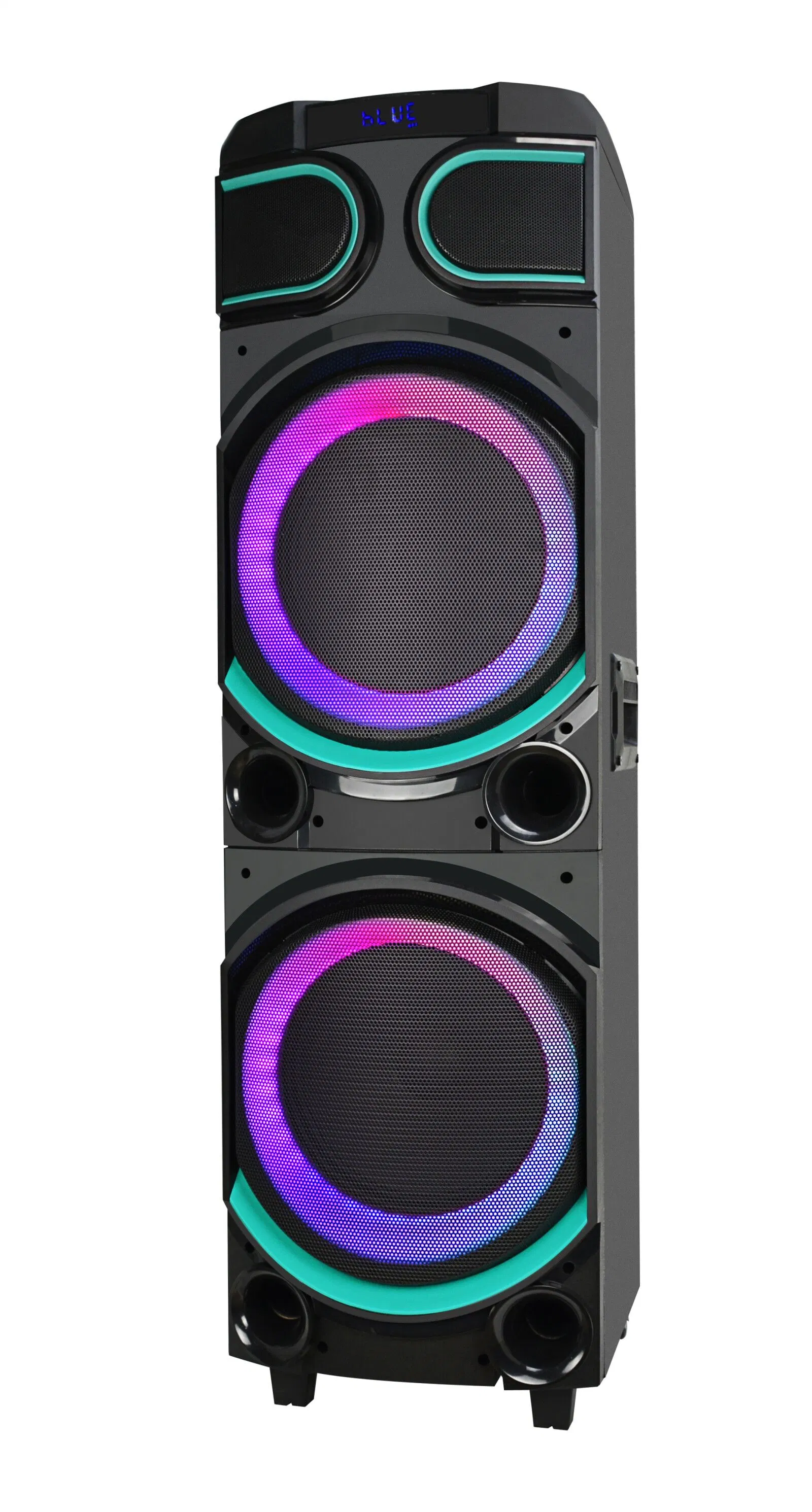 New Dual 10 Inch Item Big Power Private PA Rechargeable Wireless Bluetooth DJ Karaoke Wooden Cabinet Party Speaker with Circle Light Pictures & Photos202