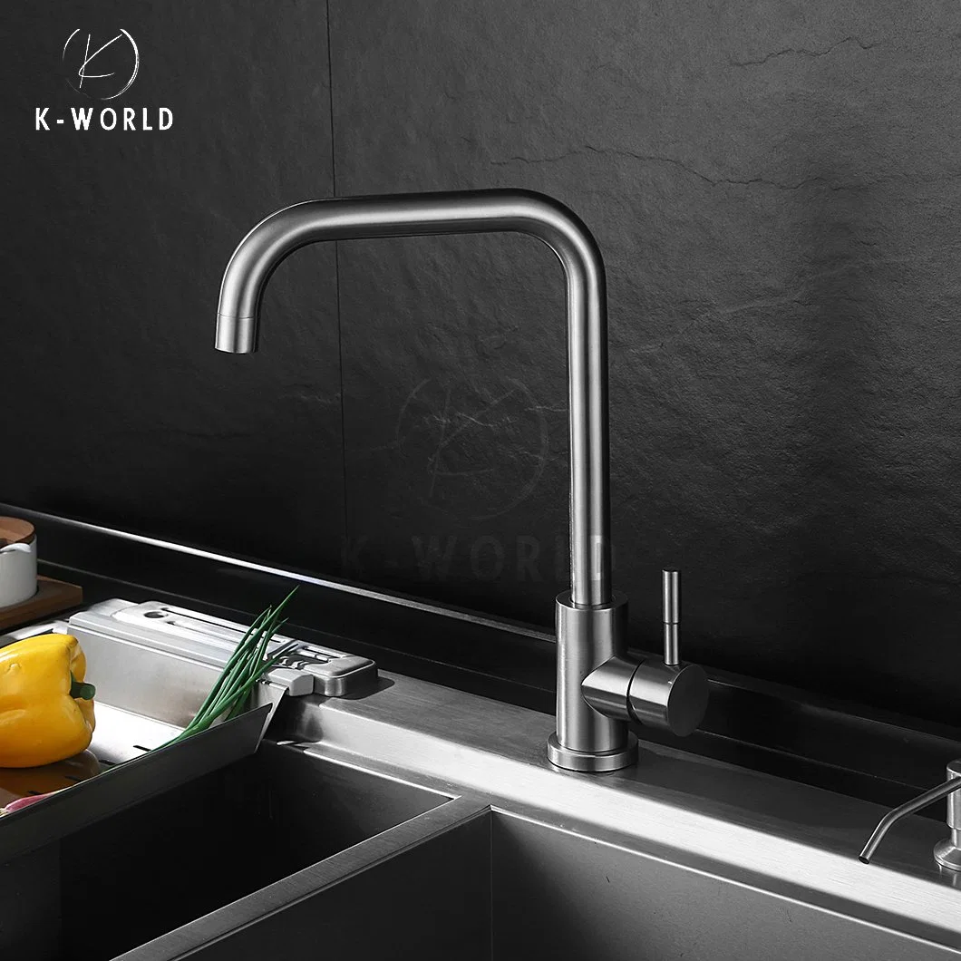 K-World Cocina Faucet plegable Fabricators Precio barato pantalla de temperatura Cocina Grifo China 8,3L/Min flujo de agua frío plástico Cocina grifo