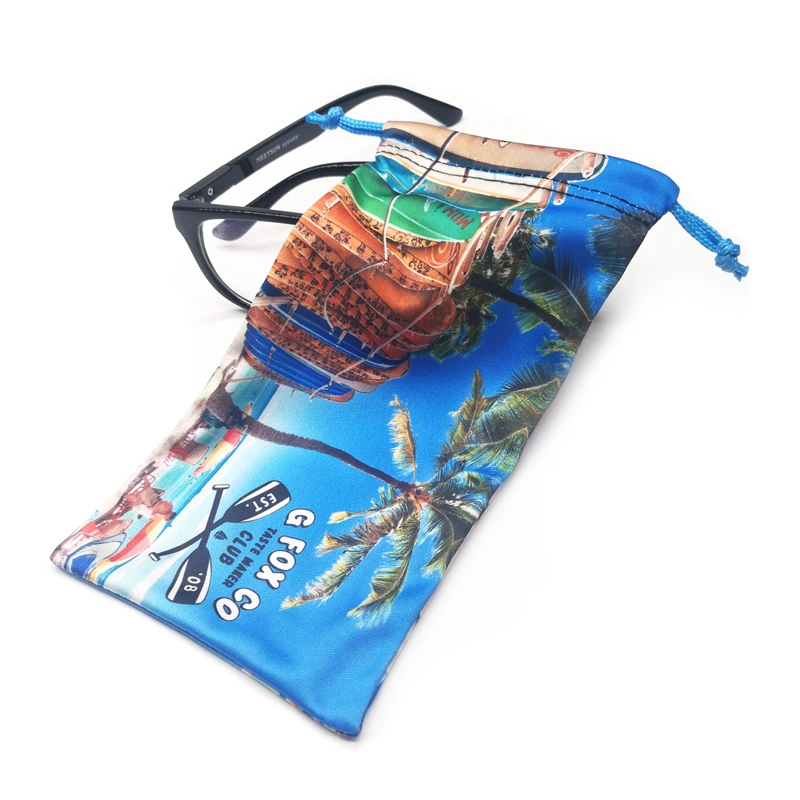 2020 Silk Printed Microfiber Sunglasses Soft Bag Pouch with Drawstring