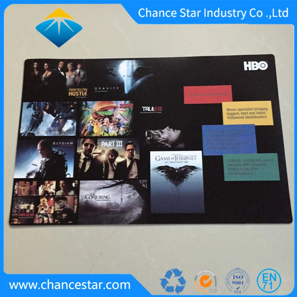 Custom Printed Promotional Black Plastic Desk Mat for Kitchen