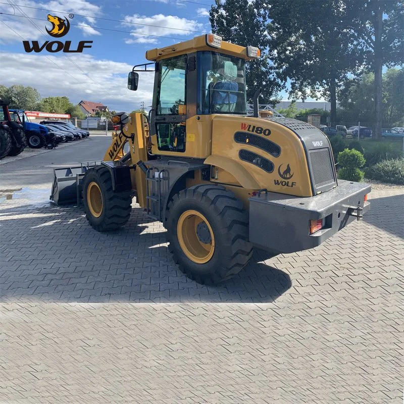 Chinese Wolf Wl180 CE/ISO Construction Machinery 1.8t/Ton Torque Converter Boom/Payloader/Wheel Loader Price with Grapple/Mulcher/Log Clamp