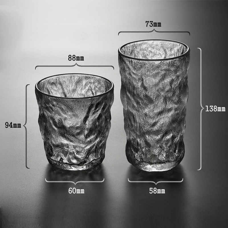 Vente en gros Créatif européen style Bark vin verre verre Tumbler givré Verre de glacier Cup