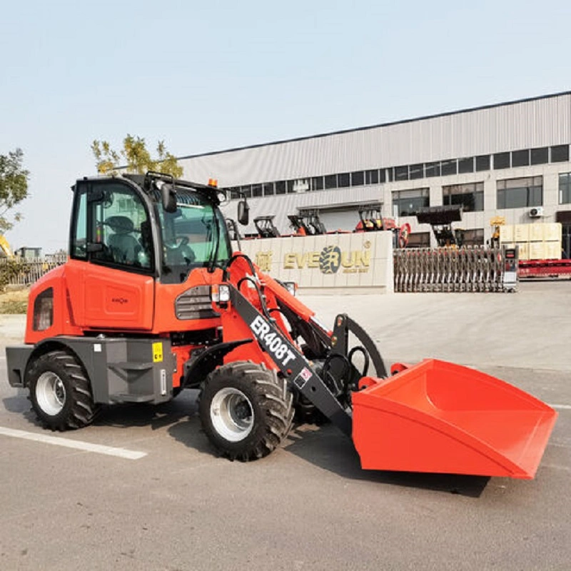 Everun high quality Er408t 800kg CE Approved S355 steel material compact hydraulic articulated Mini Wheel Loader