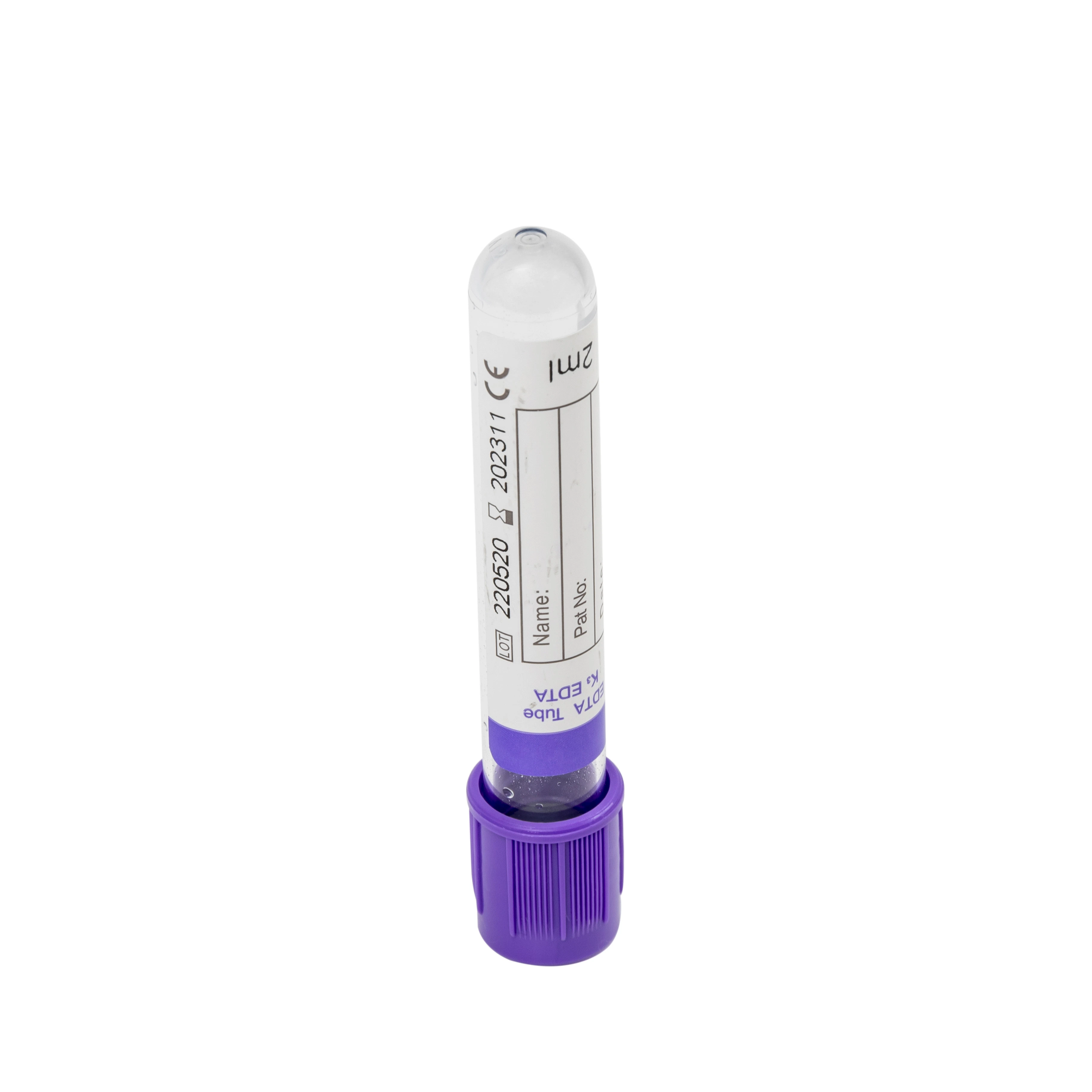 Tubo de ensayo 3 ml, violeta, la parte superior del tubo de extracción de sangre Pet Tubo de vacío