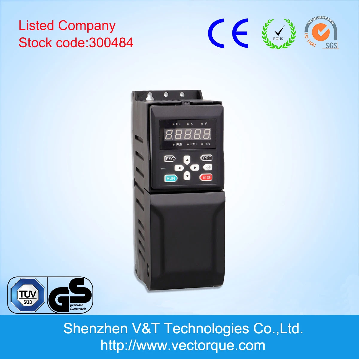 Vts300 0.75kw-500kw V/F Vector Torque Control with Encoder Feedback AC Drive