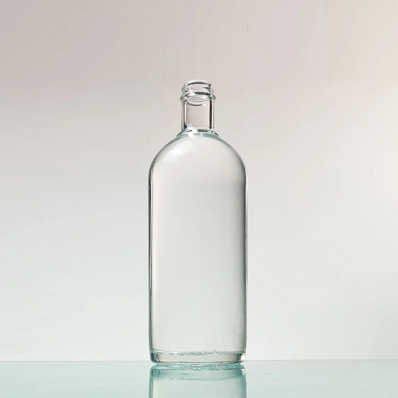 Transparent vide 1000ml 750ml 500ml boire des boissons de jus de l'eau minérale Voss bouteille en verre avec couvercle en plastique