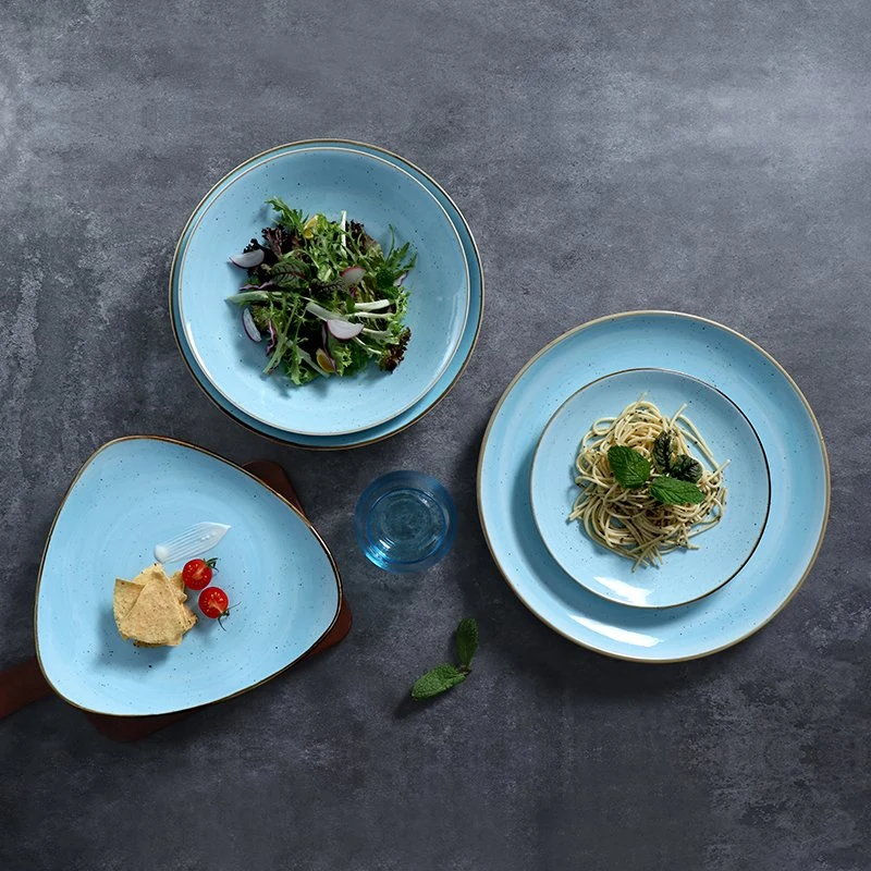 Inglazed Ceramic Salad Fruit Plates Chaozhou Ceramic Manufacturer Tableware Porcelain Plate Restaurant Dinner Plate