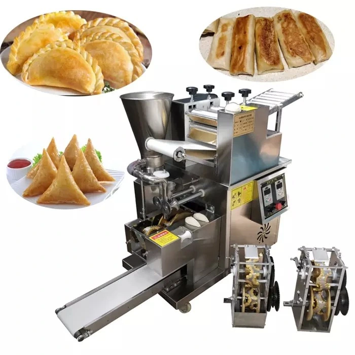 Gyoza /Rolo da Primavera/ Bolinhos fritos/Crystal Dumpling/ Curry Dumpling Tamanho Grande Máquina Empanada/Grande Samosa Automática máquina de fazer Snacks tornando