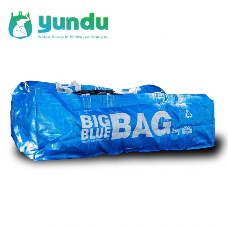 2 Cubic 3 Yard 8X2.4X1.2 Feet Dumpster Skip Bag for Waste Industrial Garbage Waste Skip Dumpster PP Jumbo FIBC Big Bag with Logo