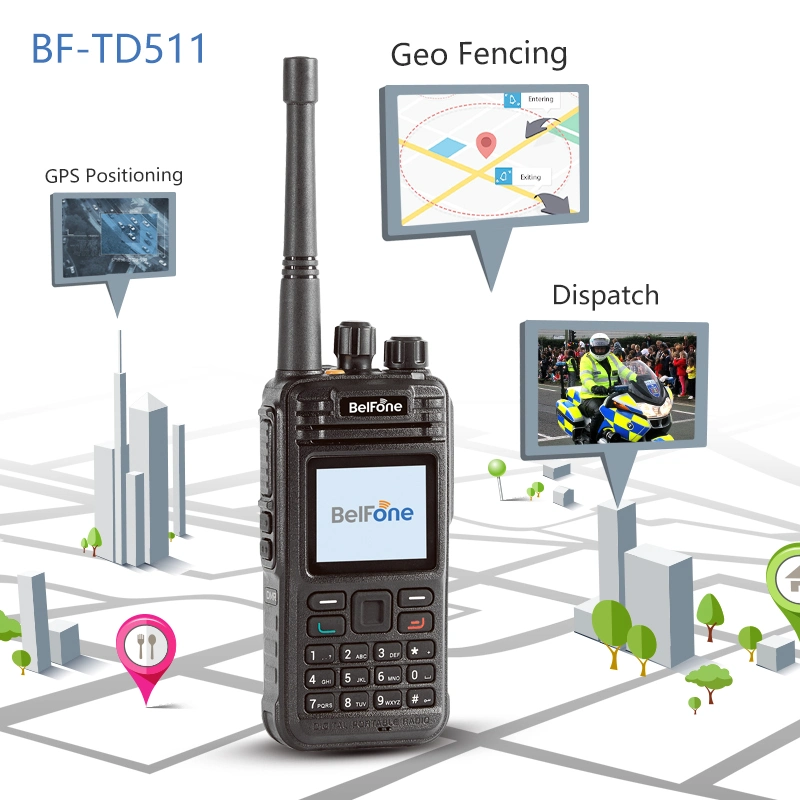 Belfone Portable Digital Radio Bf-Td511 IP67 Dmr AES256 Encryption 5W GPS IP68