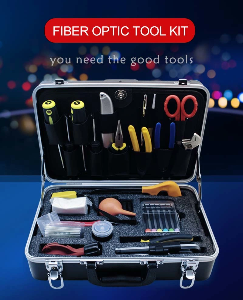 Shinho Kit d'outils de terminaison de fibre optique Accessoire d'outil de fusion d'épissure FTTH Kit d'outils tout-en-un de luxe pour l'épissure de fibre optique