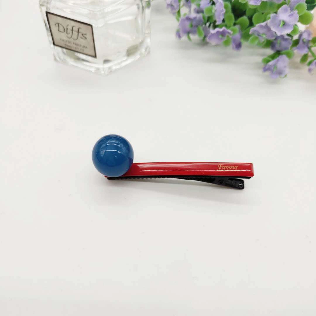The New Korean Version of The Simple Candy Color Ins Small Ball High-Grade Acrylic Side Clip