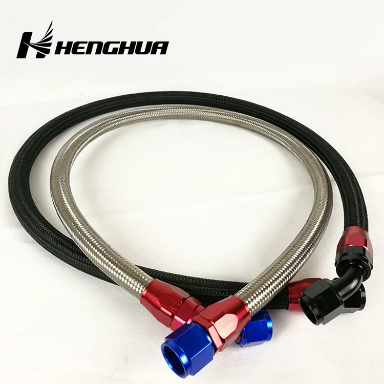 Racing Nylon Acero inoxidable trenzado enfriador de aceite línea de combustible caucho P32 Kit de conjunto de manguera de cable de aire usado