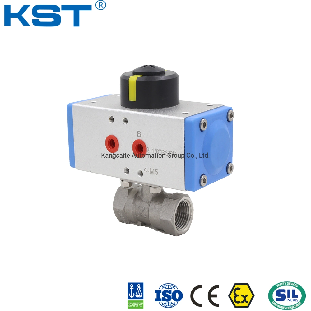 Neumática, normalmente cerrado, abierto de acero inoxidable SS Válvula de bola con brida