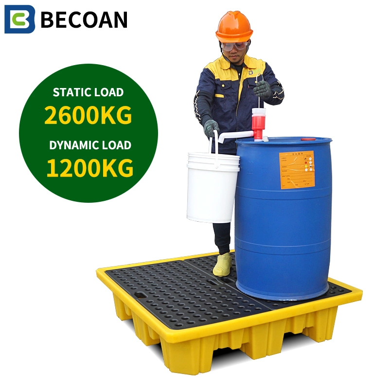 Wholesale/Supplier Safety Industrial Leak Proof Poly Plastic Spill Pallet Oil Drum Pallet for Petroleum