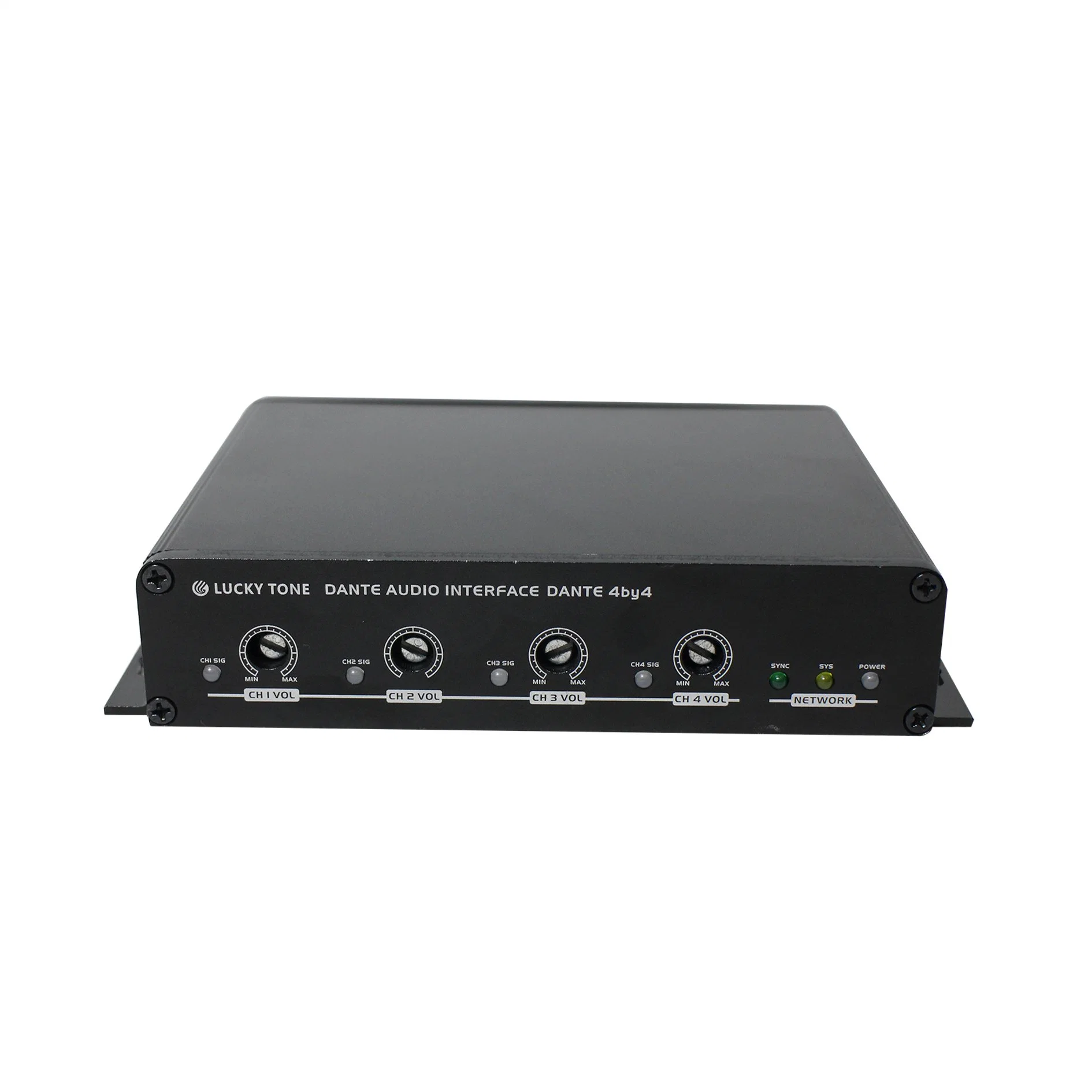 Professional Dante Réseau 4 dans 4 Interface audio Sound Converter/émetteur avec le contrôle du volume