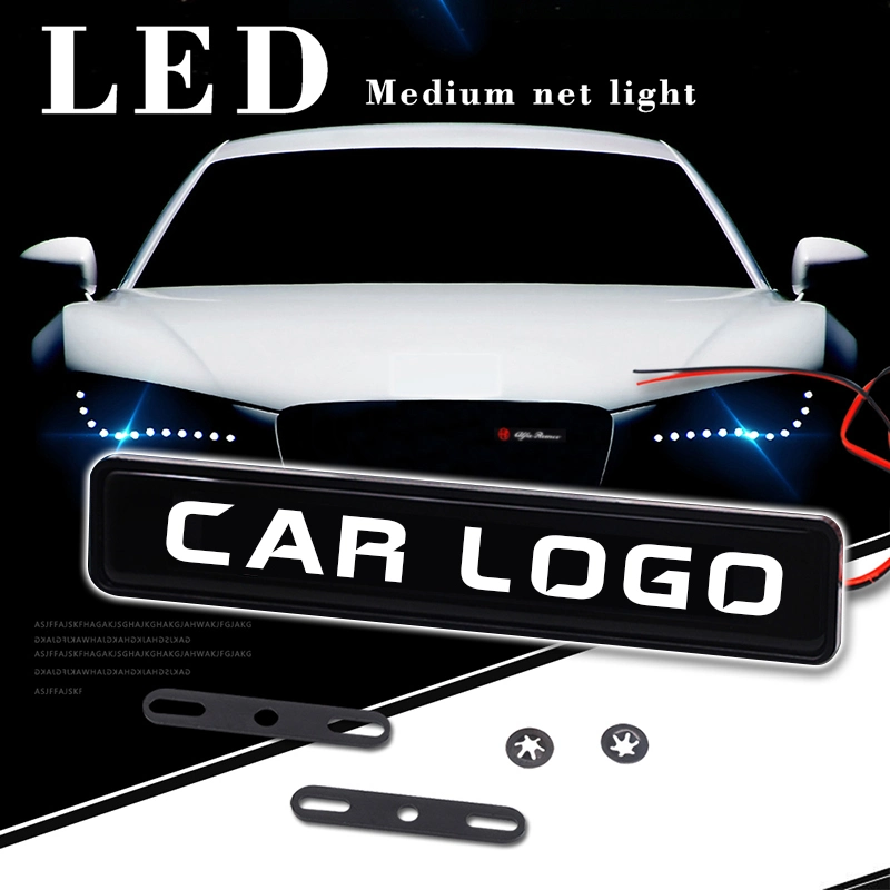 El logotipo de la rejilla de luz LED de capot de accesorios para el alquiler de coche blanco Logotipo de la cabeza LED de luz para Auto otros accesorios de iluminación