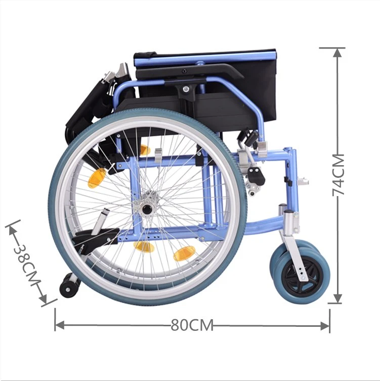 Rehabilitation Equipment Best 20 Inch Seat Width Euro-Style Aluminum Manual Wheelchair for Adult