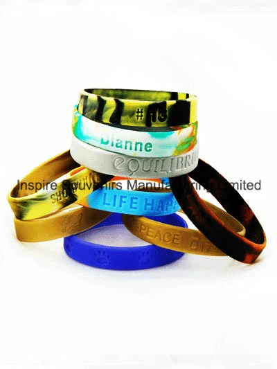 Pulseira de Silicone cheios de cores personalizadas