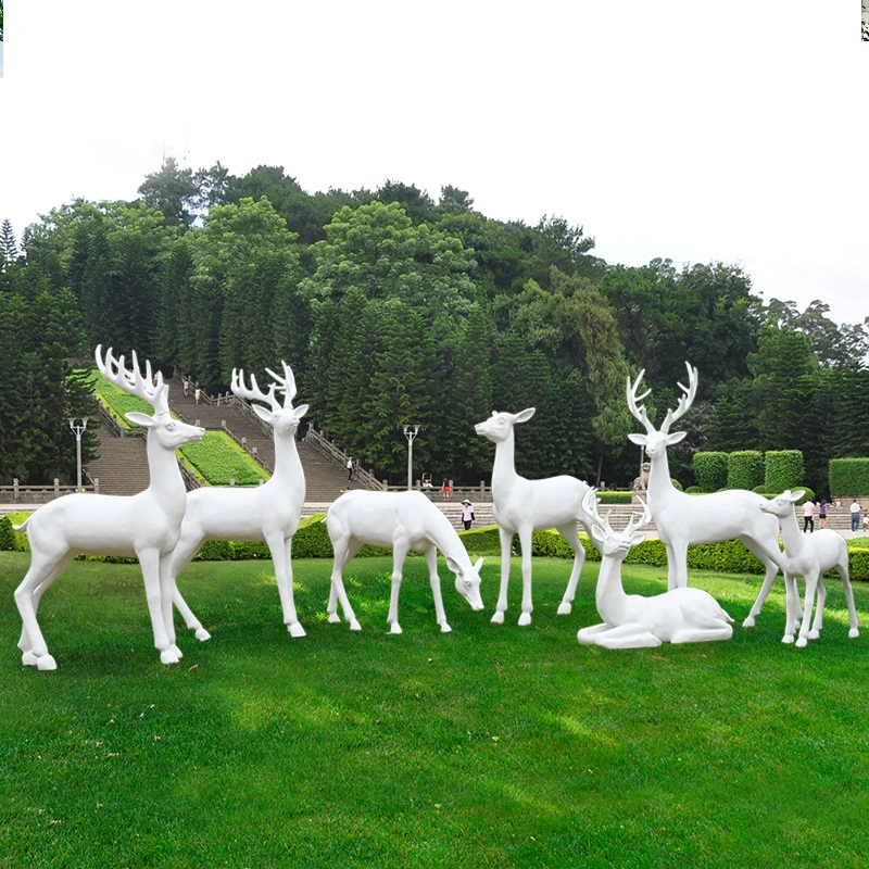 Decoracion Navidad&#160;Adornos de ciervo de cerámica para Navidad Jardín Estatua de la decoración del hogar