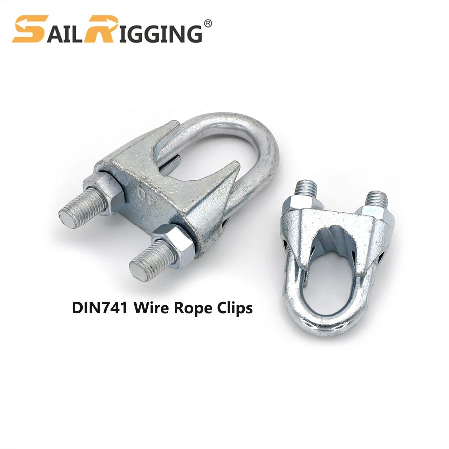 China Galv DIN 741 Type Cast Iron Wire Rope Clamps Wire Rope End Fitting