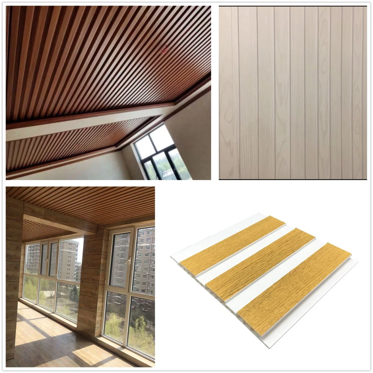 Envioronment-Friendly Grooves PVC Decoration Wall Panel Synthetic Plastic Ceiling Panel De PVC DC-208