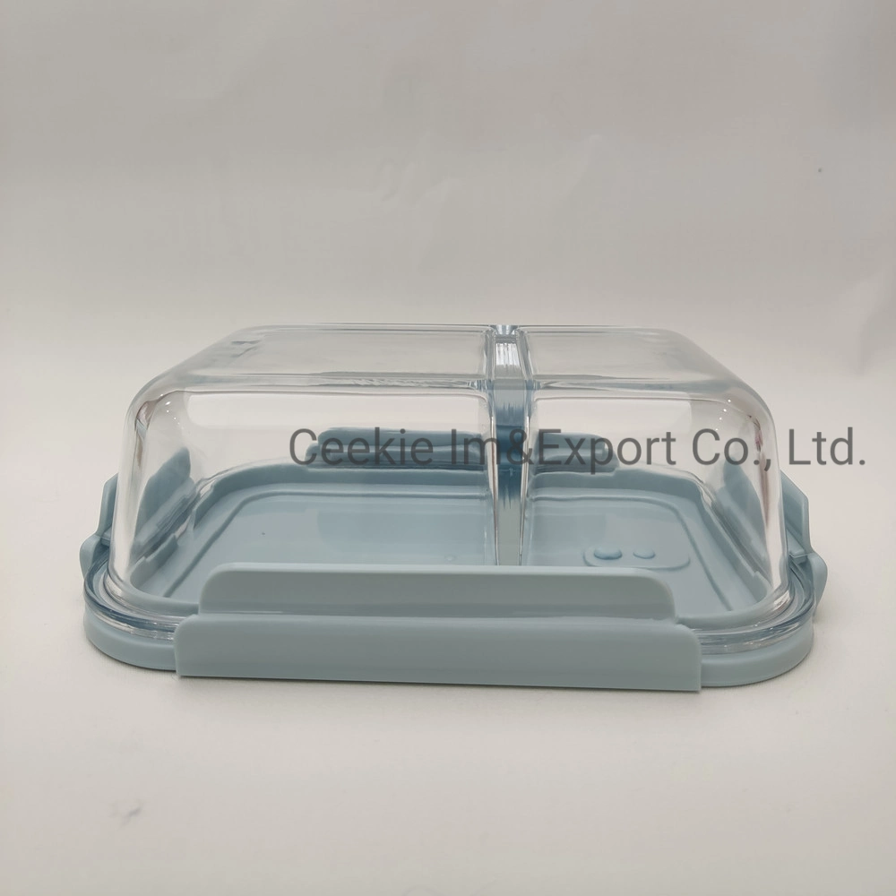 Food Container Travel Glassware Microwaveable Oven Safe Borosilicate Glass Lunch Box with Partition