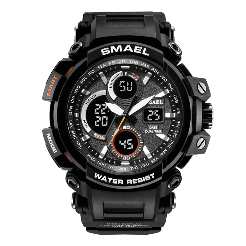 Regarder électronique multifonction pour les hommes montre de sport Affichage en temps double Watch