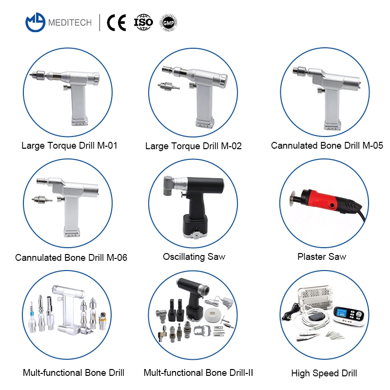 CE&ISO Certificated Orthopedic Surgical Instruments Cannulated Bone Drill Medical Power Tool Electric Drill and Saw