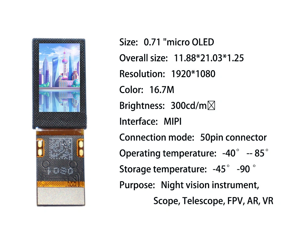 Visor telescópico de visão Night Vision original de 0.71 polegadas com micro-OLED