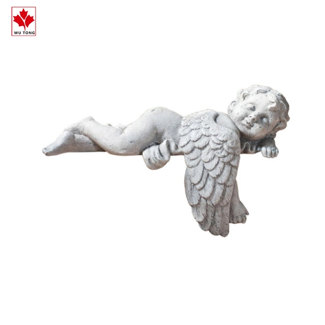 Vivid Religion Craft Resin Baby Angel Sleeping Figurine Garden Decor