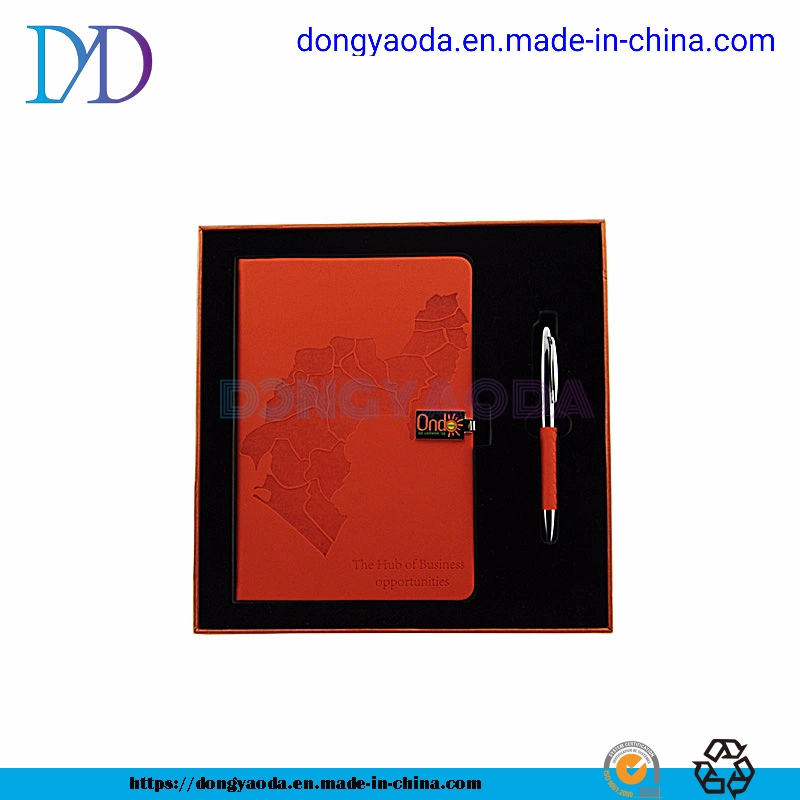 Promotional Custom Logo PU Notebook and Pen Gift Set Items for Corporate Gift