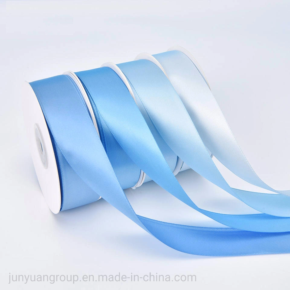 Single Faced Blue Matt Satin Ribbon for Wedding Decor/Bow Making/Gift Package Wrapping