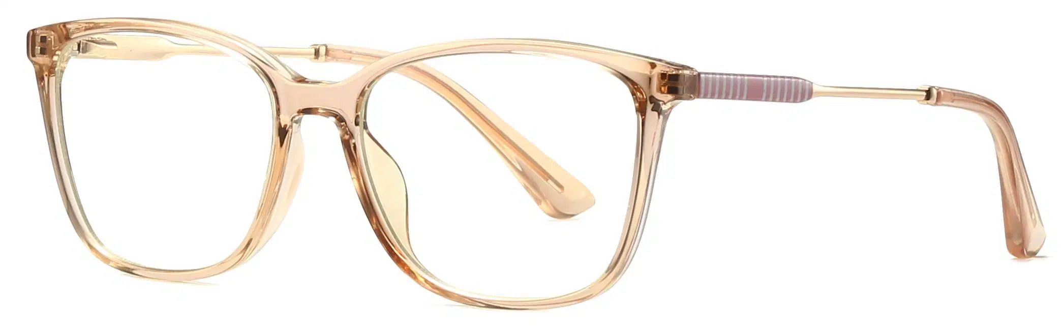 Lightweight Women&prime; S Optical Glasses with Engraved Metal Temples