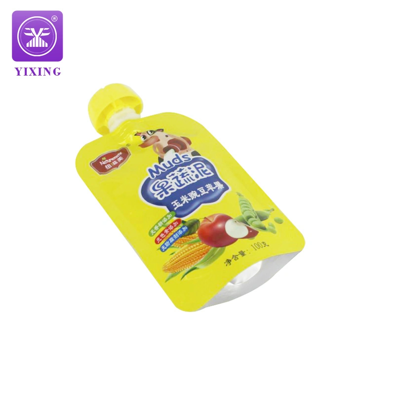 Reusable Fruit Shape Liquid Stand up Pouch Refillable Squeeze for Storage Yogurt Fruit Puree Baby Food Juice Pouch with Spout