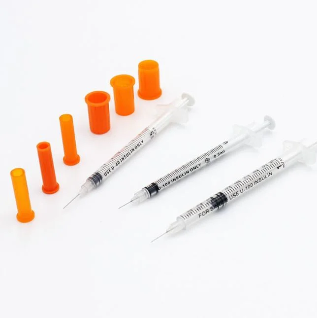 Sterile Disposable Insulin Medical Syringe with Fixed Needle Luer Slip Tip