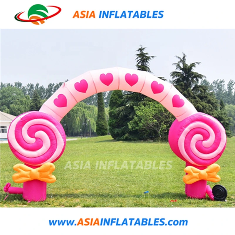 Lovely Pink Candy Cane Christmas Decorative Inflatable Birthday Party Arch