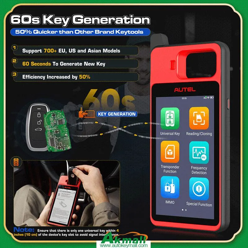 Autel Maxiim KM100 Immo Diagnostic Tool Lernen Chip Lesen / Schreiben Klonen Frequenzerkennung Schlüssel Wegfahrsperre Werkzeuge Schaffung Fob Programmierer Diagnose