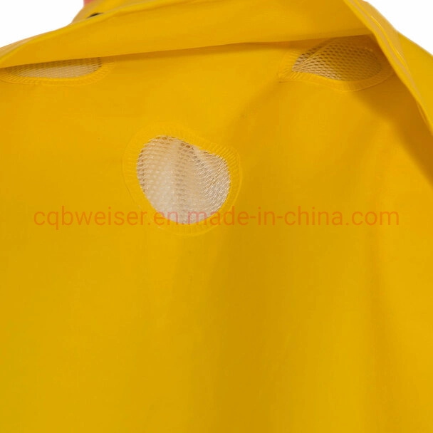 High quality/High cost performance PVC Security Waterproof Yellow Raincoat Poncho Classic Yellow Industrial Raincoat Poncho Color Rainwears Safety Working Wears Water Proof Rain Coat