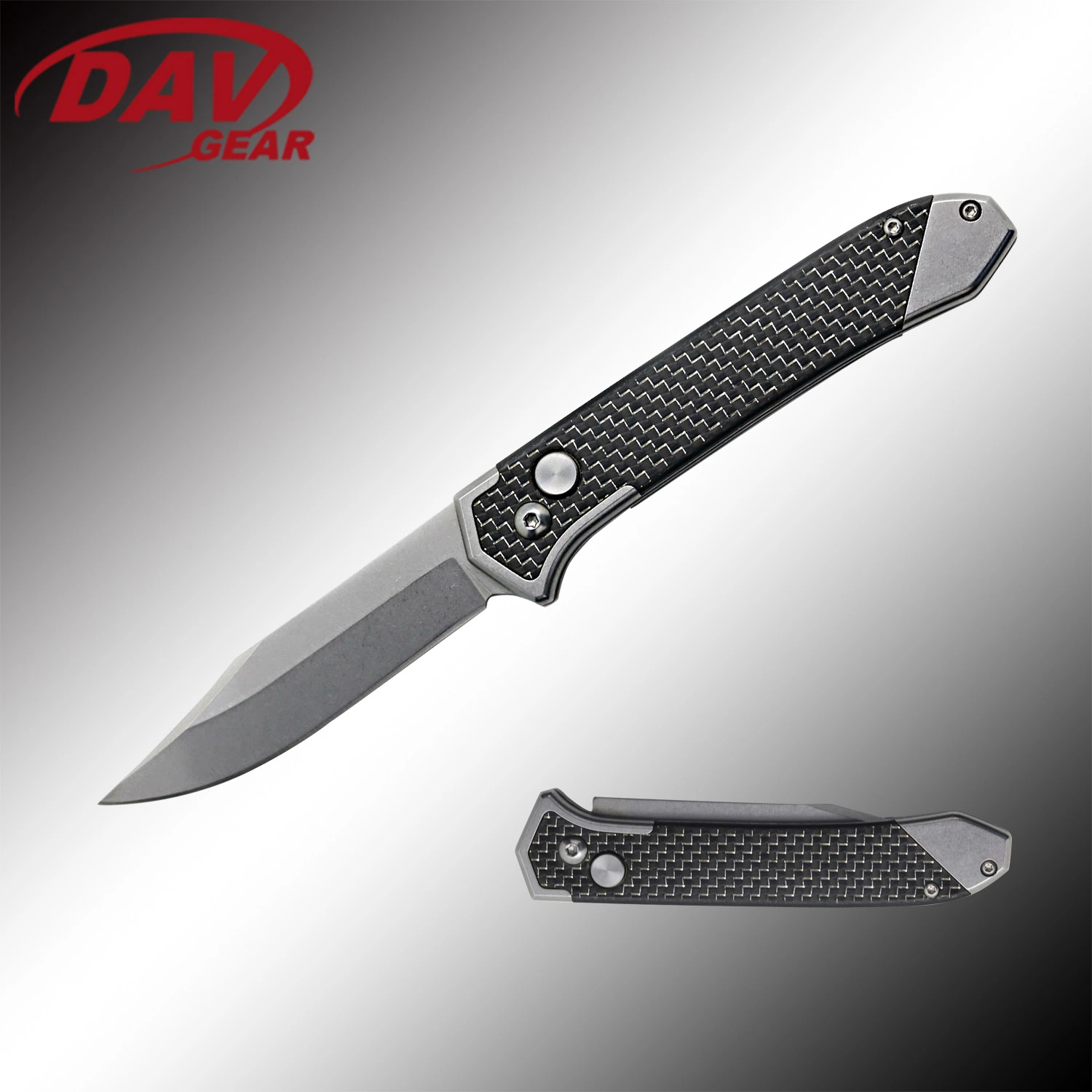 4.5" Stainless Steel Stone Washed Blade Spring Assisted Pocket Folding Knife