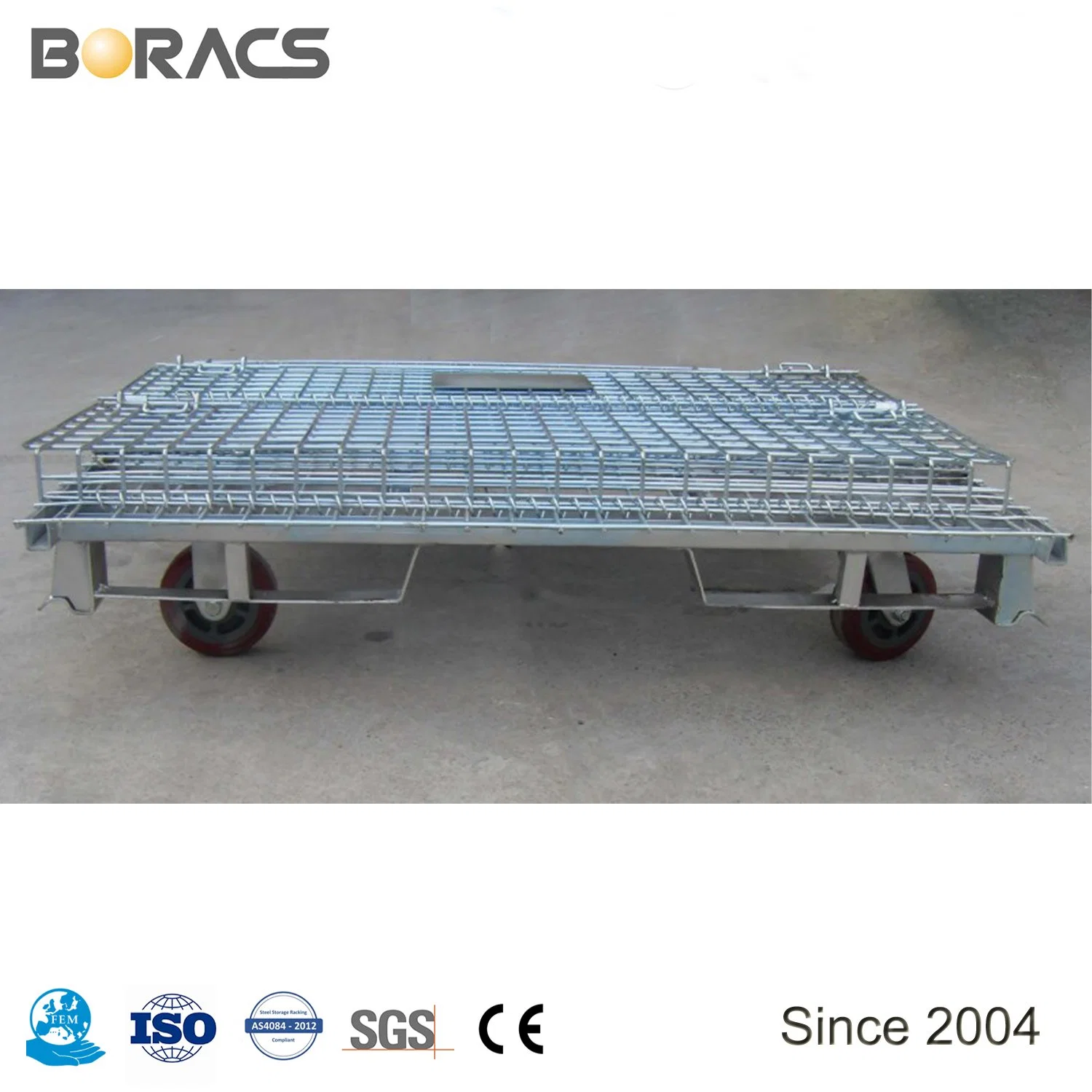 High Capacity Rigid Foldable Lockable Welded Stackable Collapsible Metal Steel Wire Mesh Storage Containers