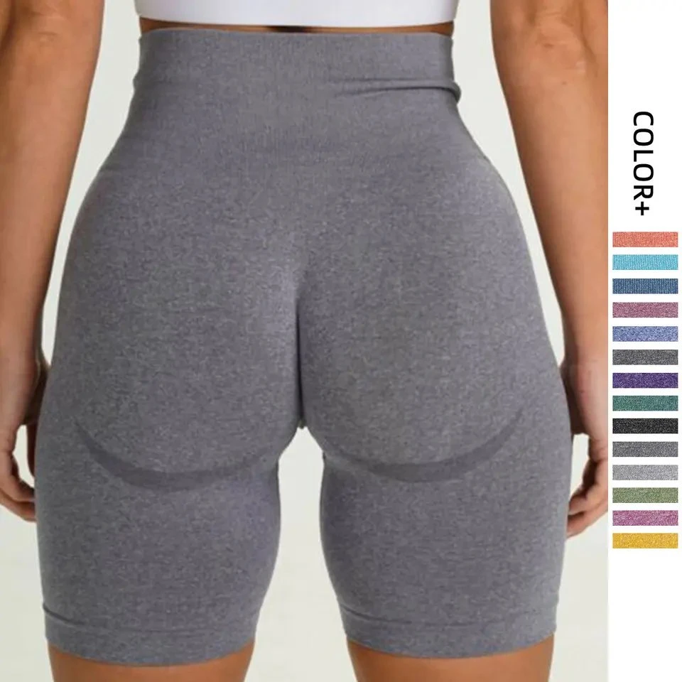 High Rise Women Summer Shorts Yoga Custom Logo Shorts sin costuras Elevación de tope de scrunch