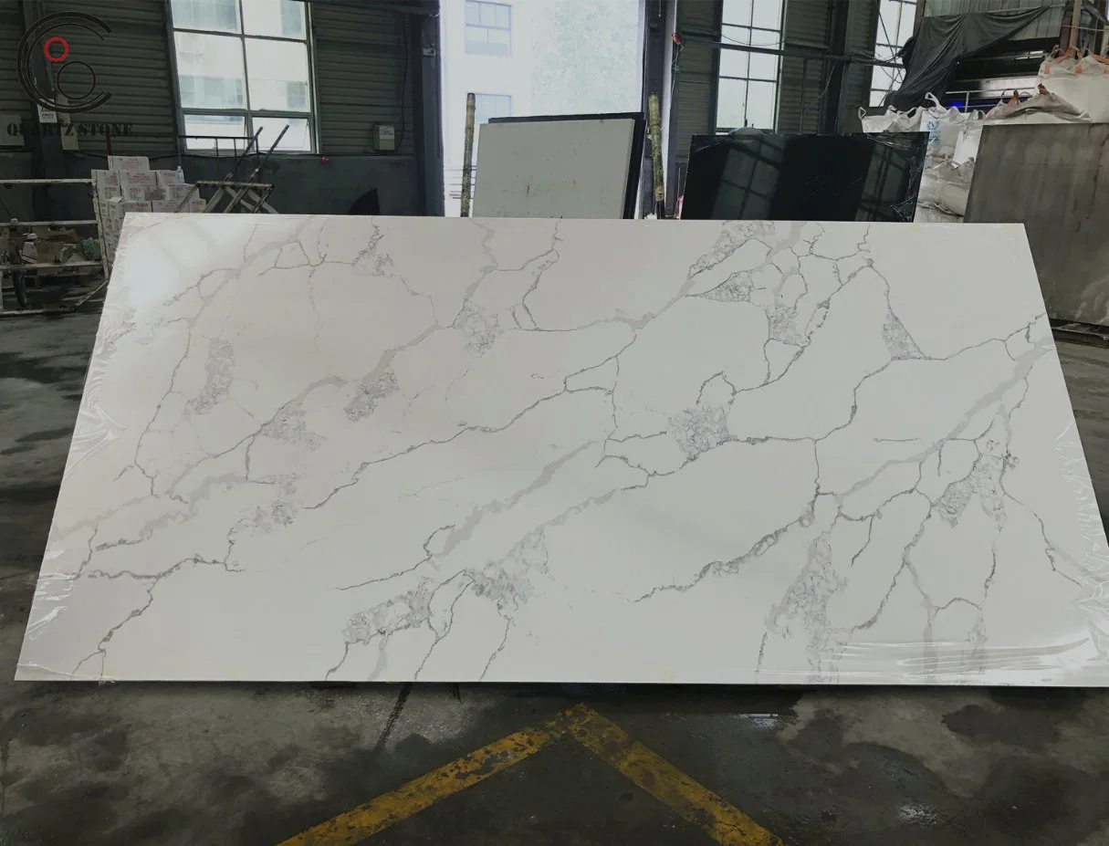 Calacatta Carrara Crystal White Marble Quartz Countertop