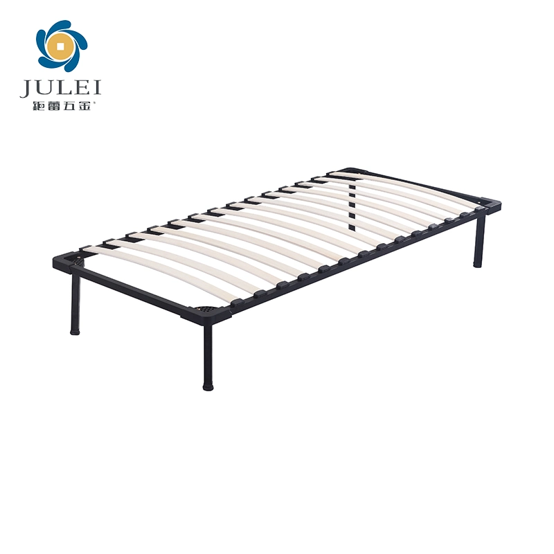 Factory Full Size Bed Frame Metal Bed Frame Wood with Poplar Slat