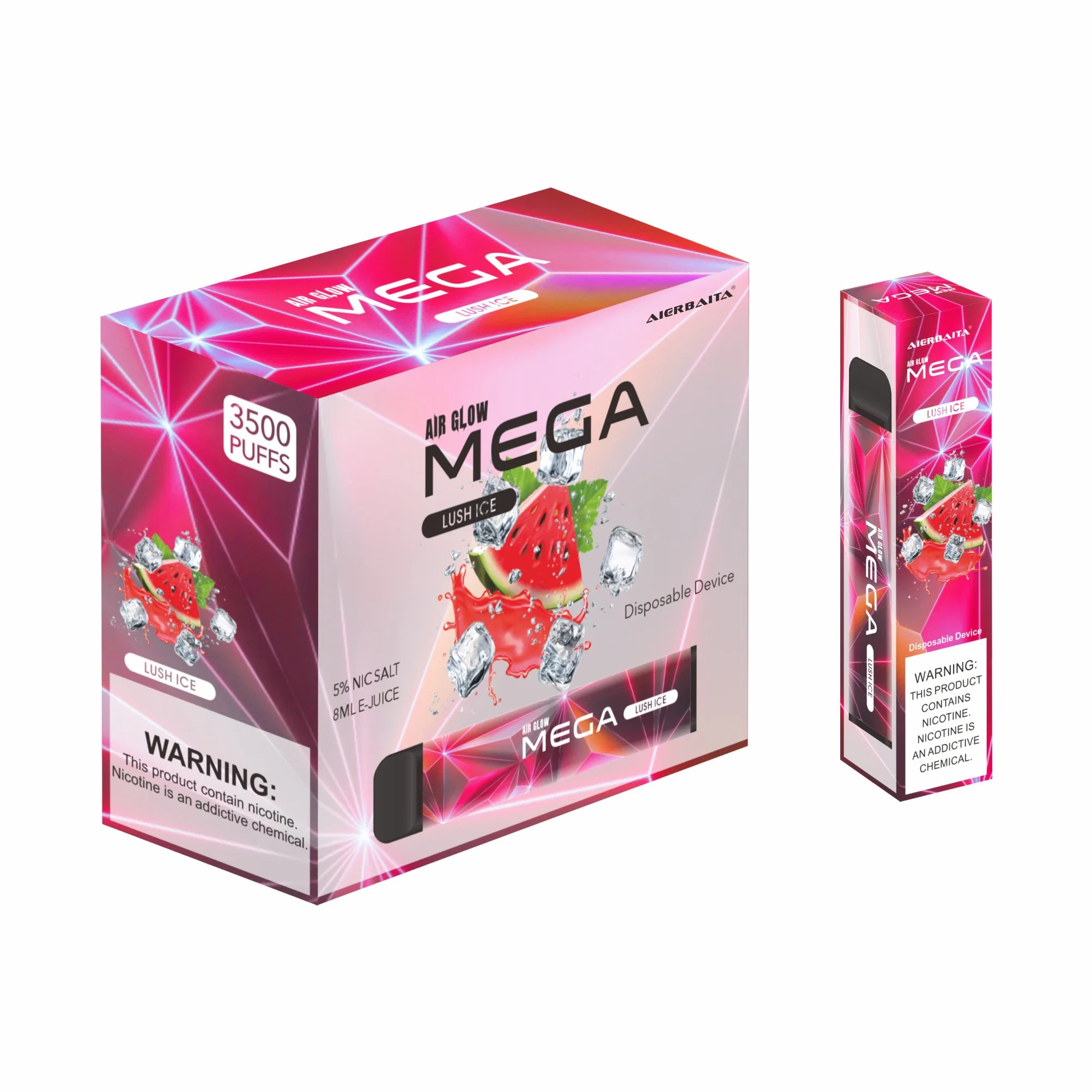 Canetas de papel para a caneta de cigarros Vape Glow Mega 2000 descartáveis e eletrónicas