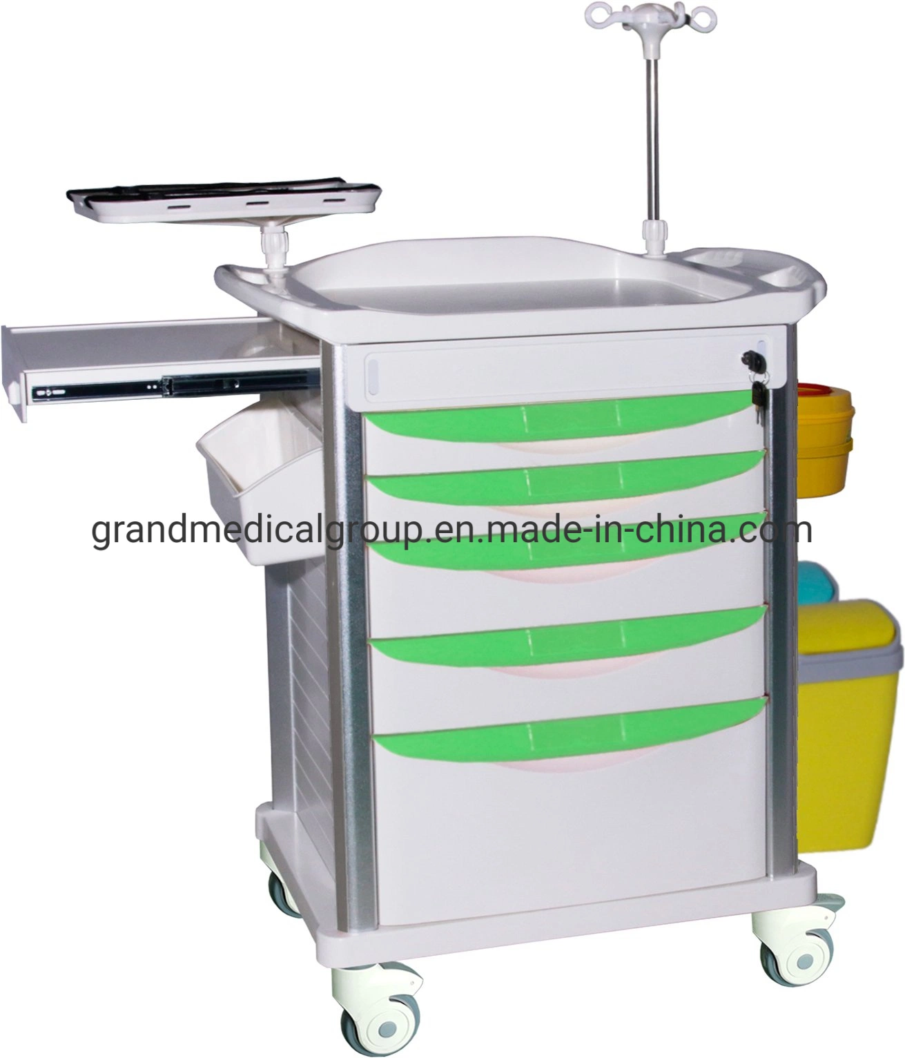 in Stock China Manufacture CE FDA Approved Grand Factory Made Medical Hospital Emergency Trolley Medical Nursing Crash Cart Surgical