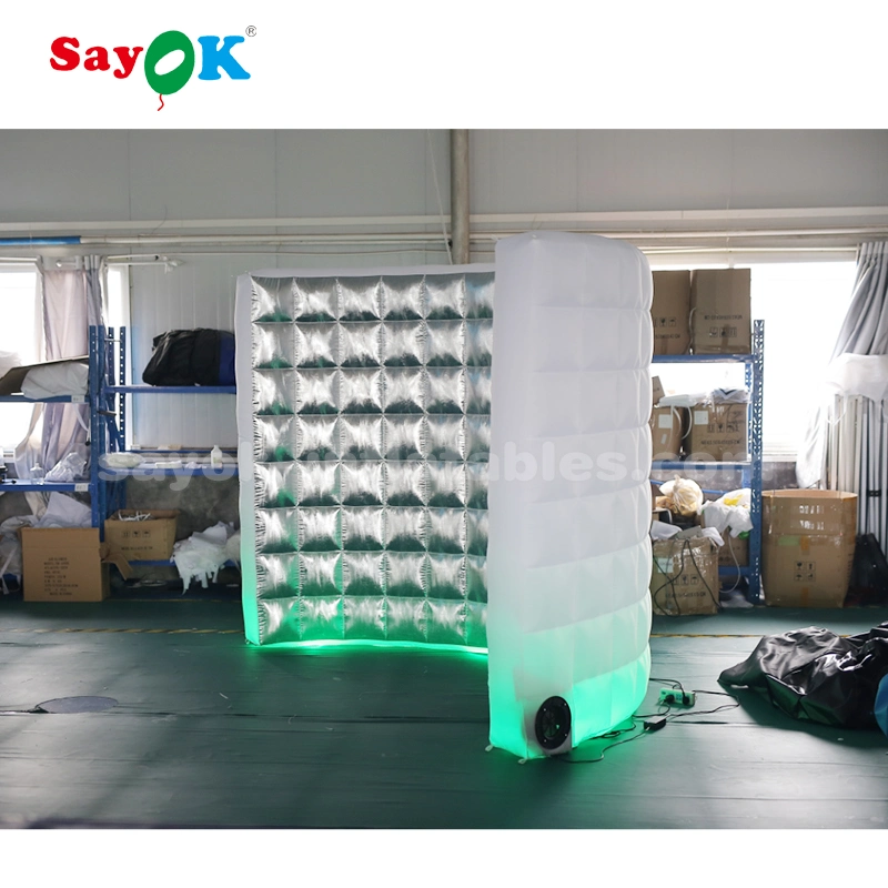 Portable Silver LED Inflatable Photo Booth Wall for Sale